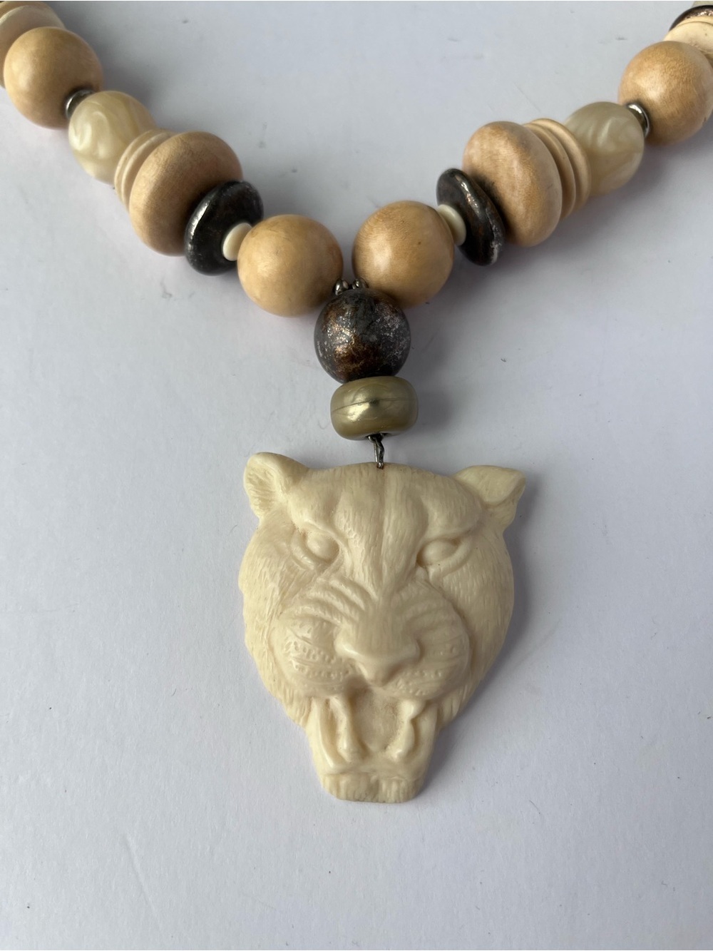Vintage Les Bernard Panther Puma Cat Statement Long Necklace - Picture 2 of 8